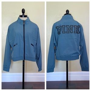 Victoria's Secret PINK Anorak Blue Full Zipper WindBreaker Size Medium